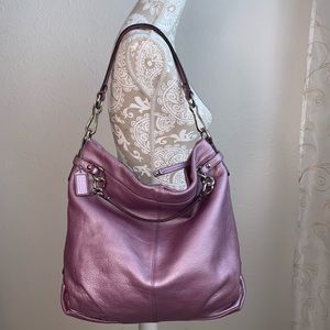 COACH F16618 Brook Large Metallic Lilac Leather